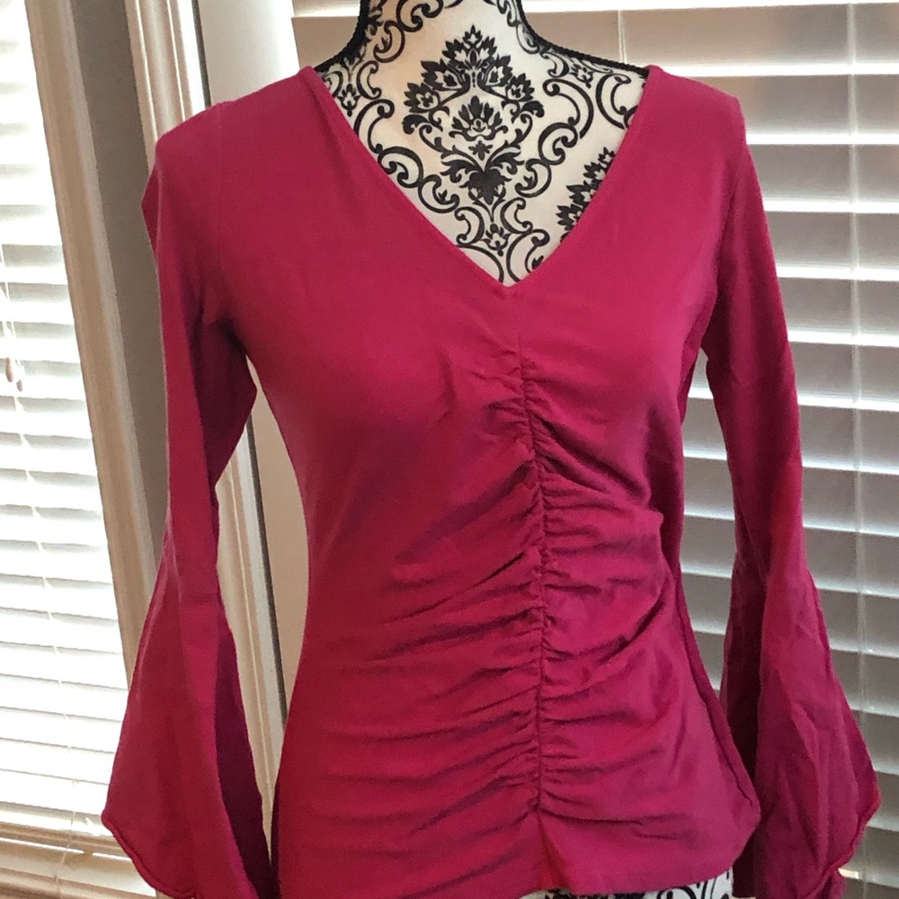 Hot pink knit shirt from Boston Proper